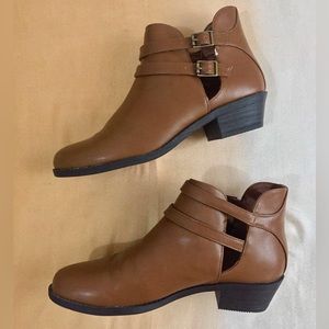 Forever 21 Brown ankle booties with double buckle